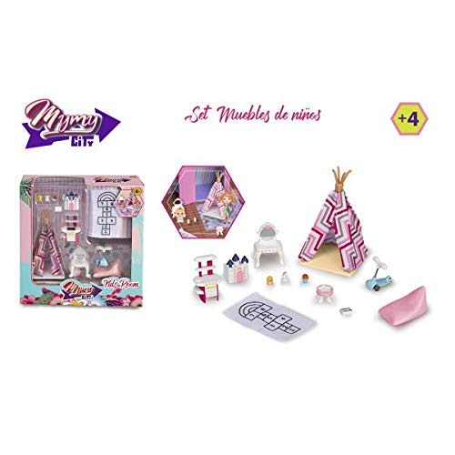 mymy CiTY - Set Muebles, habitación niña para niños y niñas de 3 a 8 años (Famosa 700015356)