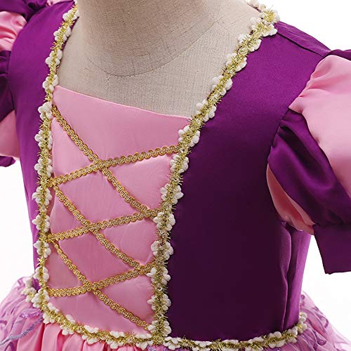 MYRISAM Vestidos de Princesa Sofia para Niñas Disfraz de Carnaval Rapunzel Traje de Halloween Navidad Cumpleaños Fiesta Ceremonia Aniversario Cosplay Vestir 7-8 años