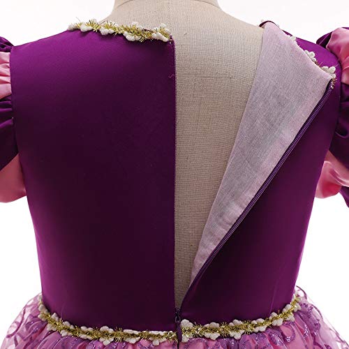 MYRISAM Vestidos de Princesa Sofia para Niñas Disfraz de Carnaval Rapunzel Traje de Halloween Navidad Cumpleaños Fiesta Ceremonia Aniversario Cosplay Vestir 7-8 años