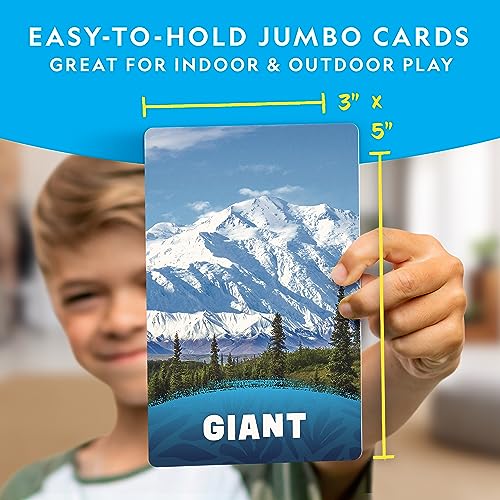 NATIONAL GEOGRAPHIC Juego de cartas de búsqueda del tesoro para niños: busca y combina objetos de 40 tarjetas de tamaño jumbo, juegos de campamento, actividades de viaje por carretera para niños,