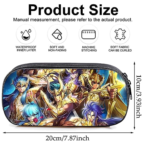 Negro Estuche para Lápices,Estuche Escolar Niño,Saint Seiya Multifuncional Estuche De Lápices De Gran Capacidad Saint Seiya Bolsa De Lápiz Organizador De Papelería para Estudiantes