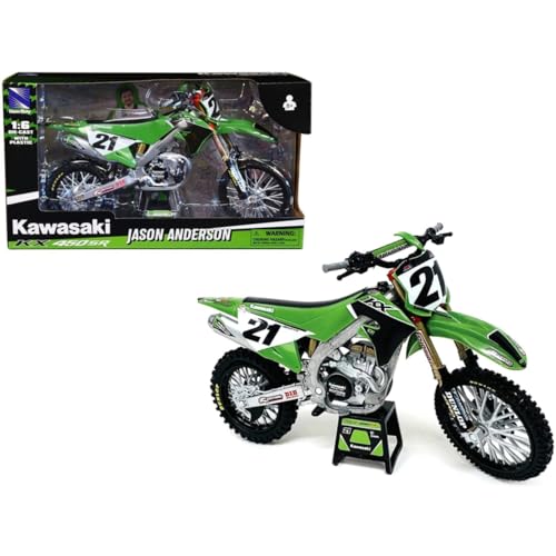 New-Ray Juguetes Kawasaki Race Team Bike réplica Jason Anderson, escala 1:6, niños, regalos, cumpleaños