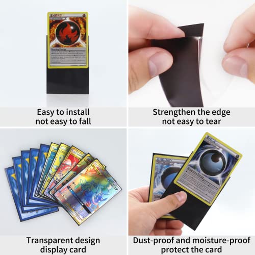 Niaetuto 200 Fundas Cartas, 66 x 91mm Transparente Fundas para Tarjetas Estándar, Negro Fundas para Cartas de Comercio, Card Sleeves para Tarjetas Mágicas, Yu-Gi-Oh Cartas, MTG