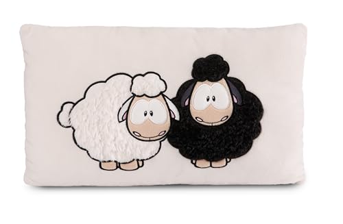 NICI- Cojín pandilla Wooly 43x25cm Blanco-Almohada sostenible Mullido, niñas, bebés y Fans de los Peluches, Ideal para casa, la guardería o de Viaje, Color ° (49682)