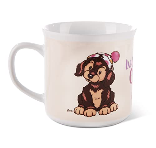 NICI Perro Salchicha Skida 400ml 9,5x9cm Blanco Porcelana Taza asa para Bebidas frías y Calientes, café, té, Leche, Cacao-Gran Idea de Regalo, Color dackel (49357)