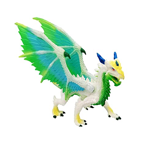 Niños Dragon Figure Model,Plastic Figure Realistic Dragon Model Collection Juguete Educativo de dragón para decoración del hogar(Dragón de hielo verde)