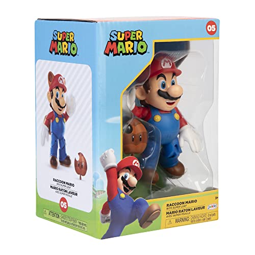 Nintendo Super Mario Figur Racoon Mario in Sammlerbox, 10 cm