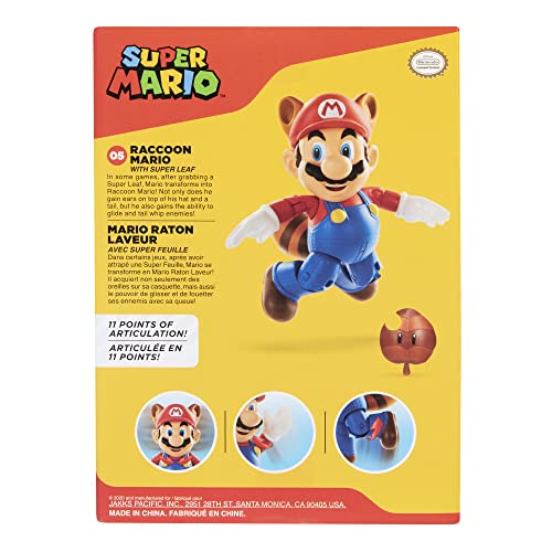 Nintendo Super Mario Figur Racoon Mario in Sammlerbox, 10 cm