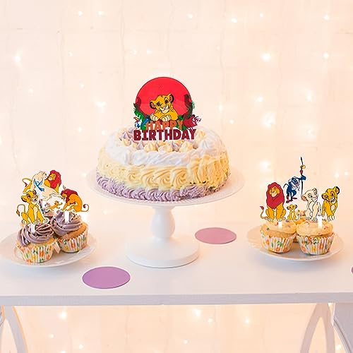 OCDSLYGB El Rey León Cake Topper 7PCS El Rey León Cupcake Topper Decoración para Tarta de Stitch Cumpleaños Regalos Figuras de Pastel, Decoraciones de Cumpleaños para Niños