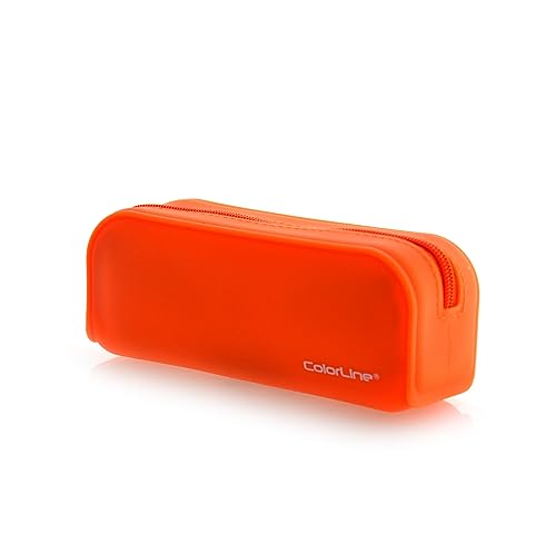 office box Portatodo Estuche Rectangular de Silicona de Gran Resistencia y fácilmente Lavable con Cremallera Xtra - Ref. 58111- Colorline by (Naranja)