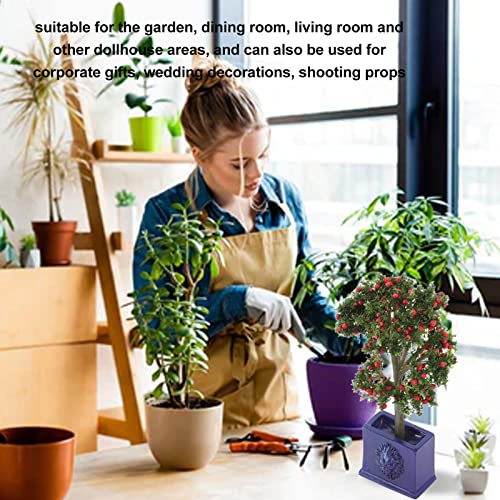 OKJHFD Plantas De Casa De Muñecas En Miniatura, 3 Piezas Mini Plantas De Casa De Muñecas En Miniatura Modelo De árbol Frutal Artificial para Decoración De Casa De Muñecas A Escala 1:12