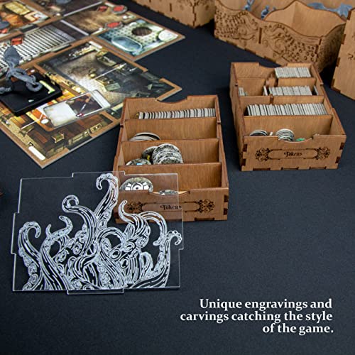 Organizador de madera contrachapada Smonex compatible con Mansions of Madness Second Edition y Sanctum of Twilight and Beyond The Umbral Expansion