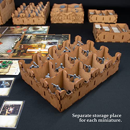 Organizador de madera contrachapada Smonex compatible con Mansions of Madness Second Edition y Sanctum of Twilight and Beyond The Umbral Expansion