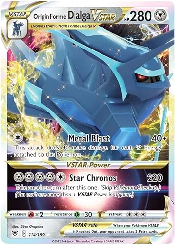 Origin Forme Dialga VSTAR 114/189 Rare VSTAR Tarjeta Pokemon (SWSH Astral Radiance) + TitanCards® Toploader