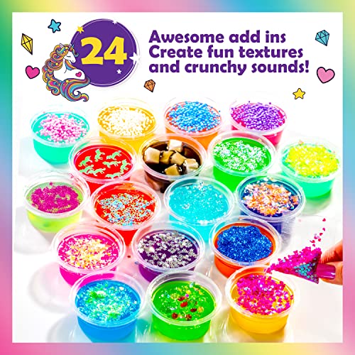 Original Stationery Unicorn Sparkle Slime Kit - Kit de Slime de Unicornio Brillante, Set Completo de 50 Piezas de Unicornio con 18 Tarros de Slime Ya Hecho - Regalos Niños