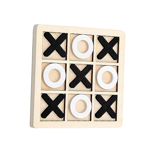 Oshhni Tic TAC Toe Juego de Mesa Divertido Juego de Tablero de ajedrez Interactivo Noughts and Crosses Brain Teaser para Adultos Table Decor