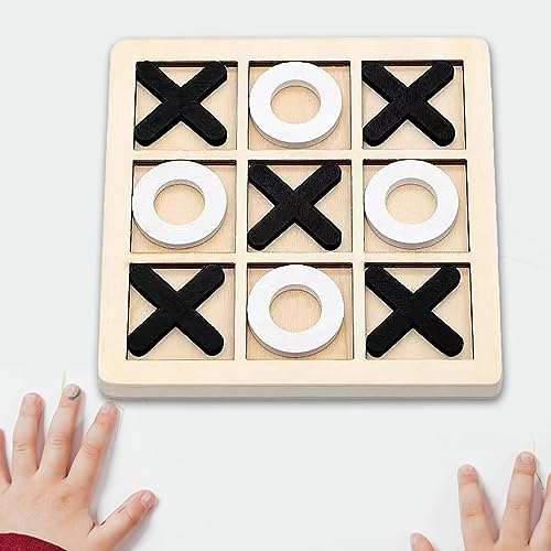 Oshhni Tic TAC Toe Juego de Mesa Divertido Juego de Tablero de ajedrez Interactivo Noughts and Crosses Brain Teaser para Adultos Table Decor