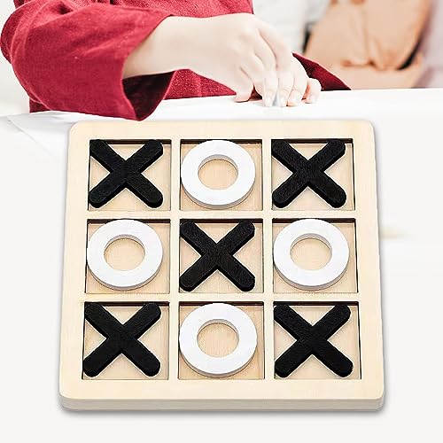 Oshhni Tic TAC Toe Juego de Mesa Divertido Juego de Tablero de ajedrez Interactivo Noughts and Crosses Brain Teaser para Adultos Table Decor