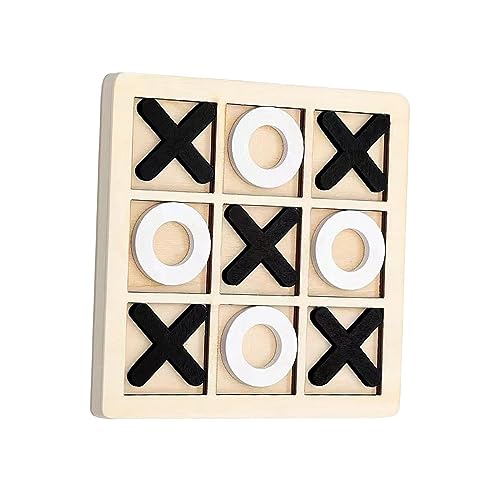 Oshhni Tic TAC Toe Juego de Mesa Divertido Juego de Tablero de ajedrez Interactivo Noughts and Crosses Brain Teaser para Adultos Table Decor