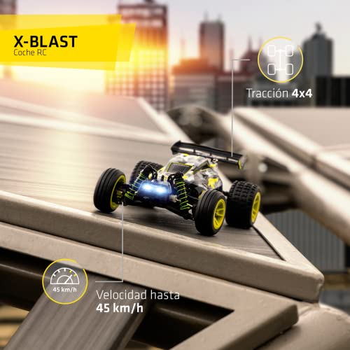 Overmax X-Blast RC Plane 4x4 Speed Tracción 45kmh Alcance 100 Metros Suspensión de Resorte Independiente Luces LED Big Car Conducir sin Cargar: 30 Minutos