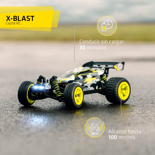 Overmax X-Blast RC Plane 4x4 Speed Tracción 45kmh Alcance 100 Metros Suspensión de Resorte Independiente Luces LED Big Car Conducir sin Cargar: 30 Minutos