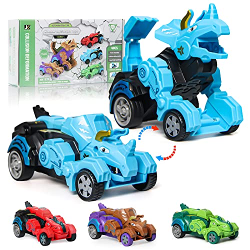 Panamalar Coche de Juguete 2 en 1 de Dinosaurio Transformers para niños, Coche de Dinosaurio de transformación automática para niños, Juguete Preescolar Regalos de cumpleaños de Navidad