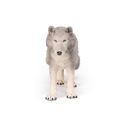 Papo Francia Figura Lobo Grande (50211), Color Gris-Blanco