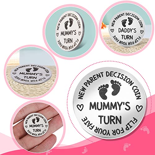 Parthan 2 Decisión Moneda de Nuevos Padres - Regalos para Mamas Embarazadas, Daddy Gifts, Buscador de Decisiones, Moneda de Doble Cara para Mamás y Papá (30 x 2 mm)