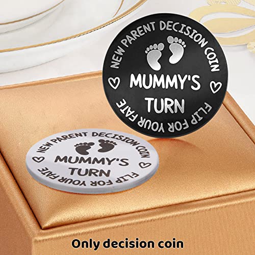 Parthan 2 Decisión Moneda de Nuevos Padres - Regalos para Mamas Embarazadas, Daddy Gifts, Buscador de Decisiones, Moneda de Doble Cara para Mamás y Papá (30 x 2 mm)