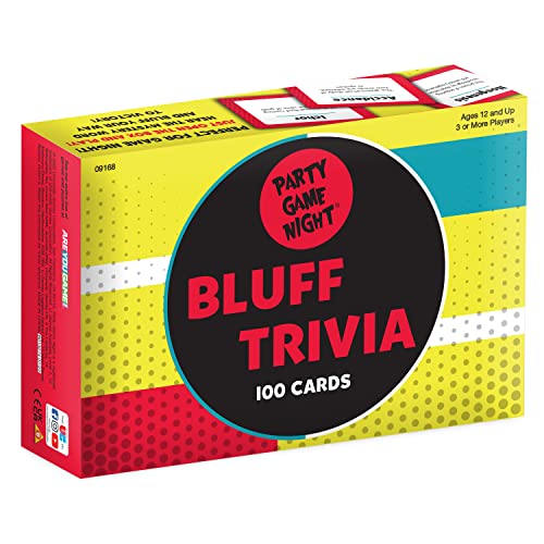 Party Game Night Bluff Juego de cartas de trivia de juegos universitarios, jugar en equipo o individualmente, perfecto para la noche de juegos, para 3 o más jugadores a partir de 12 años