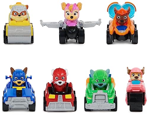 Patrulla Canina - LA SUPERPELÍCULA - Pack Patrulla Canina 7 Figuras de los Pup Squad Racers - con un Coche de Juguete Inédito de Liberty Patrulla Canina - 6067861 - Juguetes Niños 3 Años +