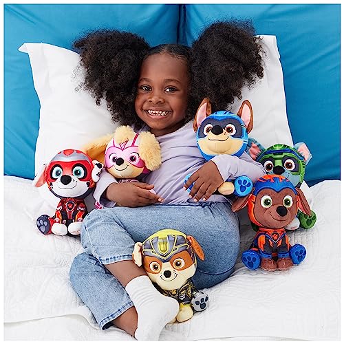 PAW PATROL GUND Mighty Kinofilm Chase, 17 cm, juguete de peluche original para la película de cine 2023, ideal para recrear las aventuras cinematográficas y como peluche favorito, juguete para niños a