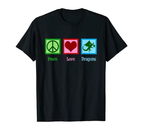 Paz Amor Dragones Lindo Dragón Amante Camiseta