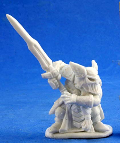 Pechetruite 1 x LOGRIM BATTLEFURY Paladin Dwarf - Reaper Bones Miniatura para Juego de rol Guerra - 77397