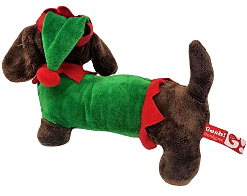 Peluche festivo de perro de salchicha elfo de 12 pulgadas