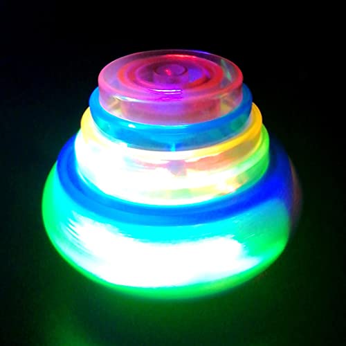 Peonza junto al mar, juguetes giratorios ABS de 60 g, luces deslumbrantes ecológicas, lanzador de peonza musical con giroscopio, movimiento colorido intermitente para actividades nocturnas de niños, j