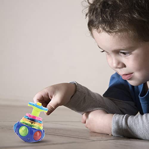 Peonza junto al mar, juguetes giratorios ABS de 60 g, luces deslumbrantes ecológicas, lanzador de peonza musical con giroscopio, movimiento colorido intermitente para actividades nocturnas de niños, j