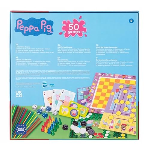 Peppa Pig - Colección de juegos con 50 juegos diferentes, juegos de mesa, juegos de mesa para niños