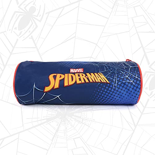 PERLETTI Estuche Escolar para Niños Marvel Spiderman con Cremallera - Cartuchera con Hombre Araña para Niños para Escuela y Guardería - Bolsa para Lápices Marcadores Spider Man para Chicos - 8x21x8 cm