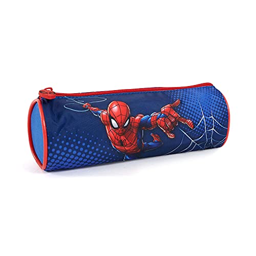 PERLETTI Estuche Escolar para Niños Marvel Spiderman con Cremallera - Cartuchera con Hombre Araña para Niños para Escuela y Guardería - Bolsa para Lápices Marcadores Spider Man para Chicos - 8x21x8 cm