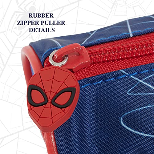 PERLETTI Estuche Escolar para Niños Marvel Spiderman con Cremallera - Cartuchera con Hombre Araña para Niños para Escuela y Guardería - Bolsa para Lápices Marcadores Spider Man para Chicos - 8x21x8 cm