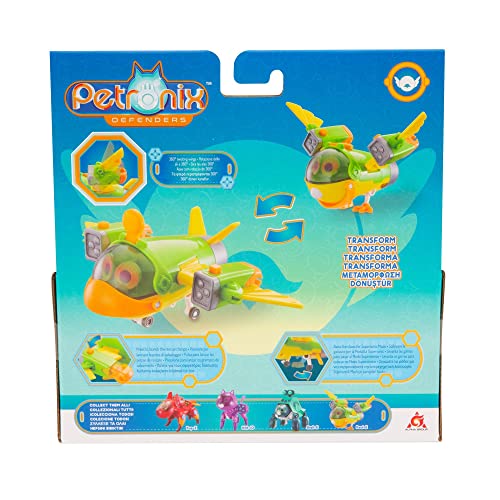 Petronix - Mini Transform Pet Paul-E, juguete transformable de la serie de dibujos animados, pasa de mascota pajarito a vehículo, combinable con otros sets y figuras, niños +3 años, Famosa (PET02400)