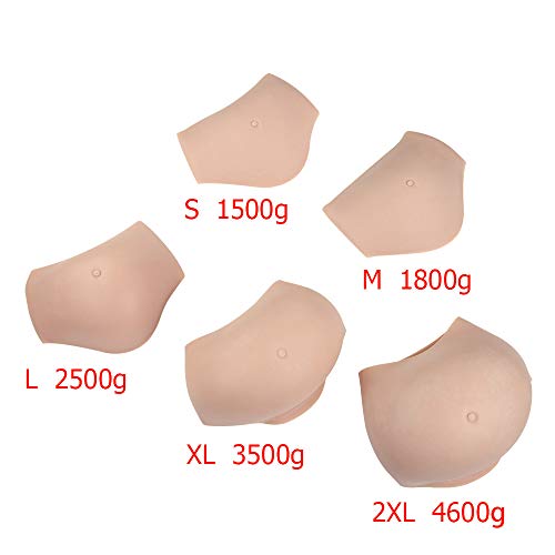 PHASFBJ Vientre Falso, 2~10 Months Silicona Falsa Realista Mentira Falsa Barriga para Película de Disfraz Trajes de Apoyo Cosplay Artificial Embarazo Abdomen Falsa Embarazada,Flesh,M1