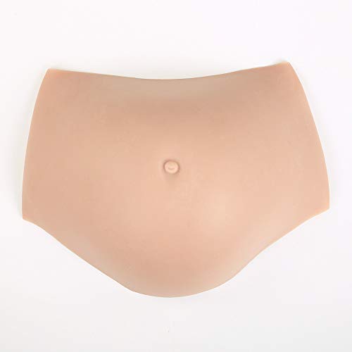 PHASFBJ Vientre Falso, 2~10 Months Silicona Falsa Realista Mentira Falsa Barriga para Película de Disfraz Trajes de Apoyo Cosplay Artificial Embarazo Abdomen Falsa Embarazada,Flesh,M1