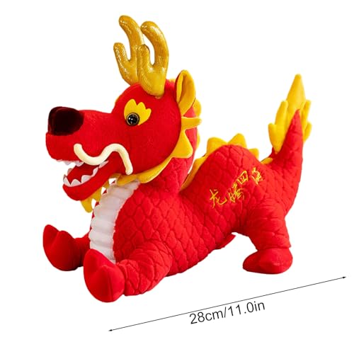 PHASZ Año del muñeco dragón,Mascota Dragón Saltador de Peluche - Dragón de Peluche de Estilo Chino de la Suerte con expresión Bonita para el Festival de Primavera del Año Nuevo Chino, Regalo