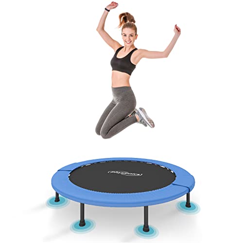 Physionics® Mini Trampolín - Diámetros Disponibles (Ø) 81/91/96/102/114/122 cm, Máx. 100 kg, Soportes Antideslizantes, para Exterior y Interior - Trampolín de Fitness, Ejercicios