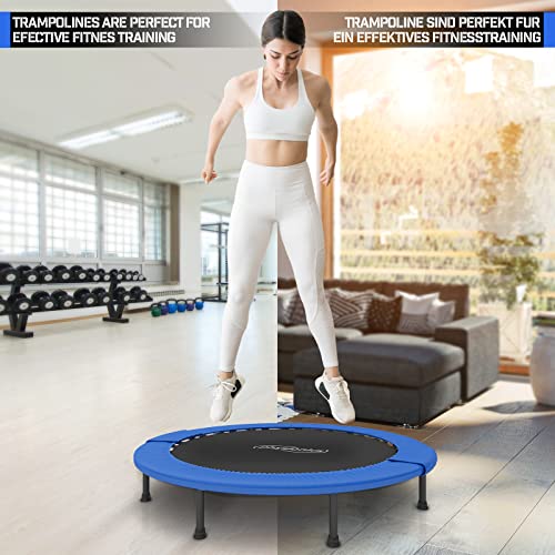 Physionics® Mini Trampolín - Diámetros Disponibles (Ø) 81/91/96/102/114/122 cm, Máx. 100 kg, Soportes Antideslizantes, para Exterior y Interior - Trampolín de Fitness, Ejercicios