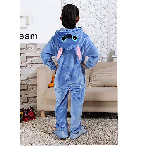 Pijamas para niños de Puntada de Comienzo auspicioso, Disfraz de Cosplay de Animales, Pijama para el hogar, Pijamas Kigurumi Azul