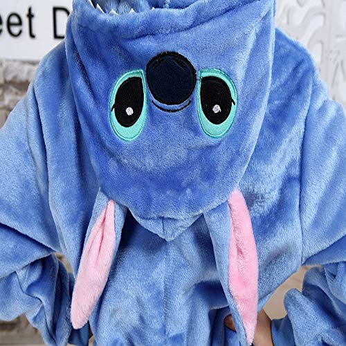 Pijamas para niños de Puntada de Comienzo auspicioso, Disfraz de Cosplay de Animales, Pijama para el hogar, Pijamas Kigurumi Azul