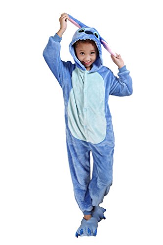 Pijamas para niños de Puntada de Comienzo auspicioso, Disfraz de Cosplay de Animales, Pijama para el hogar, Pijamas Kigurumi Azul